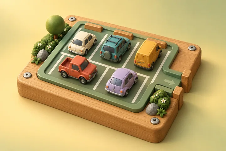 파킹 아웃의 분위기를 담은 퍼즐 일러스트